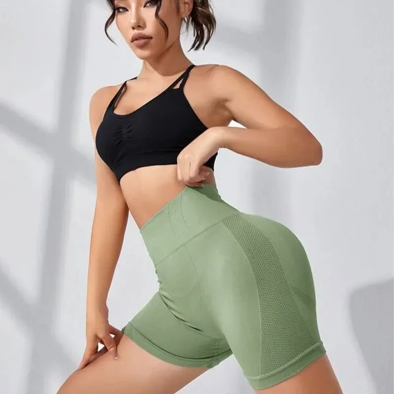 Women's High Waist Workout Shorts Butt Lifting Tummy Control Yoga Short Pants