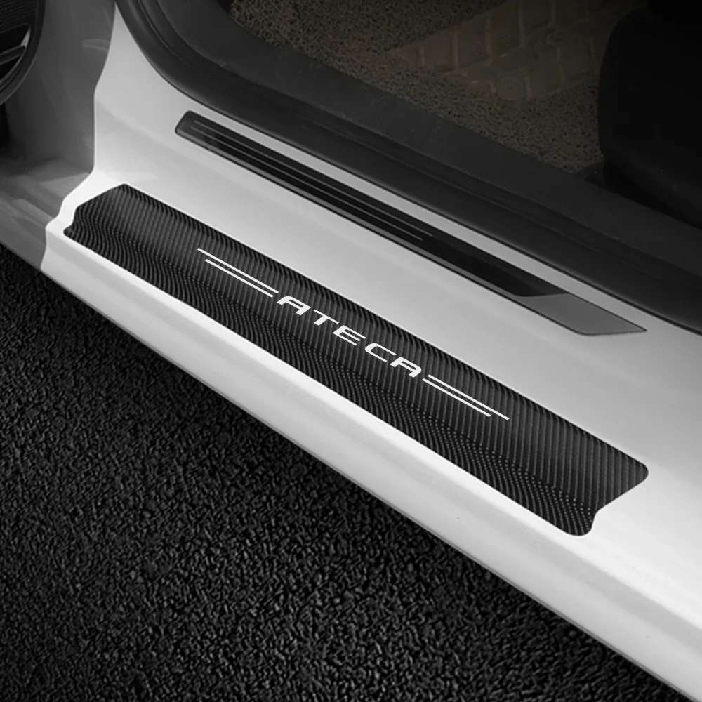 4PCS Carbon Fiber Car Door Sill Guard Stickers - Universal Auto Door Protector Accessories