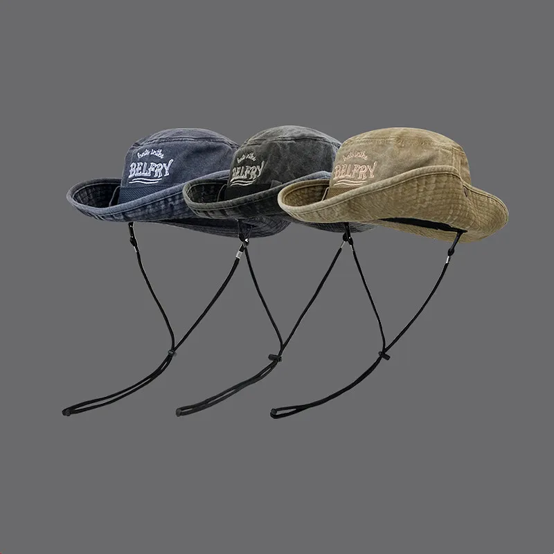 

Cowboy hat with embroidery, washed fisherman's hat, sun protection, fishing and hiking, go-again, new section