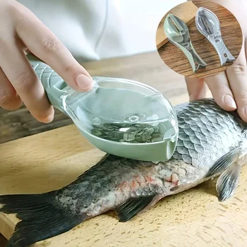 1pc Fish Scale Scraper Fast Remove Fish Skin Brush Fishing Scale Brush Graters Cleaner Kitchen Tool Peeler Helpful Gadgets 1