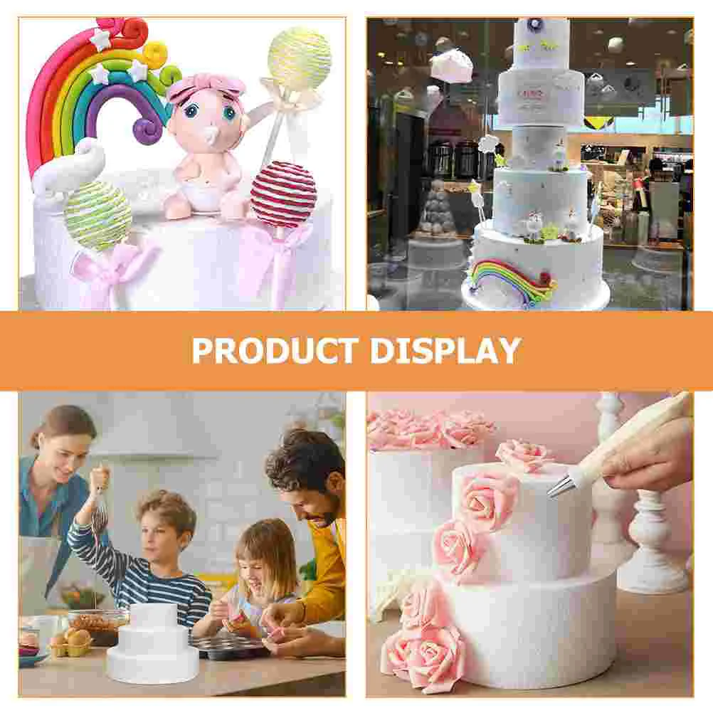 Cake Dummies Styrofoamfake Rounds Reusable Wedding Round Tool Rotating Stand Birthday Diy Decorating Model Polystyrene Cake Turntable Cake Tools Rotating Bearing Turntable