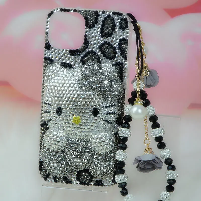 thumbnail image 1 of Funda protectora con diamantes de imitación para iPhone 14, 13 Pro Max, Xs, 8 plus, 7 dibujos animados, Hello Kitty 11, 15, 12, mujer, 1 of 4