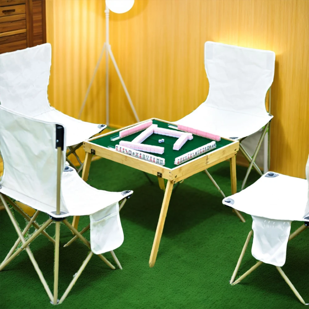 Outdoor Folding Mahjong Table with Chinese Mahjong Tiles Set Portable Mahjong Game Kits for Outdoor Camping 3