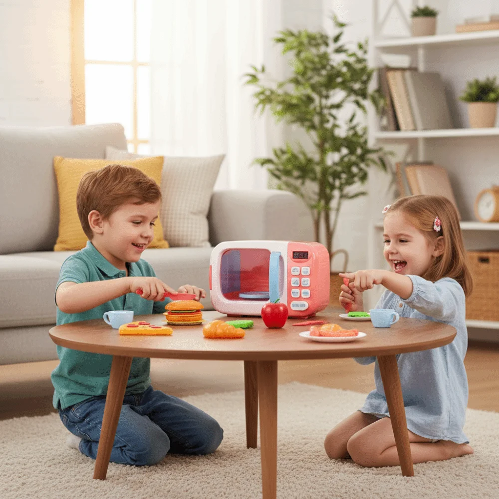 Creative Household Appliances Toys Colorful DIY Simulation Microwave Educational Montessori Oven Kitchen Toys Education Gifts