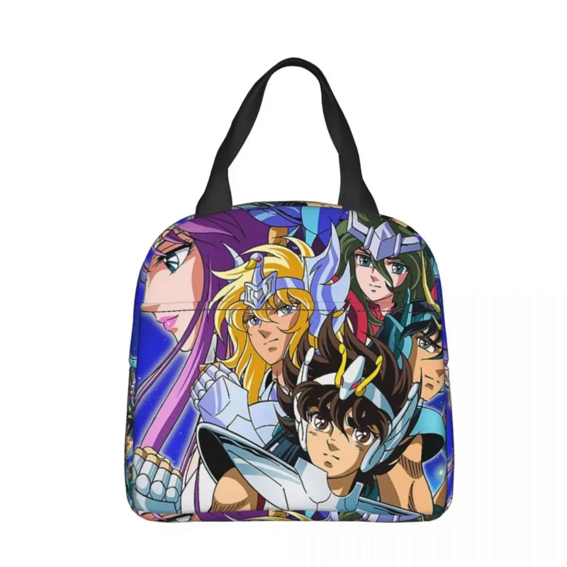 

Knights Of The Zodiac Insulated lunch bagAnime Saint Seiya Shiryu Women Kids Cooler Bag Thermal Portable Lunch Box Ice Pack Tote