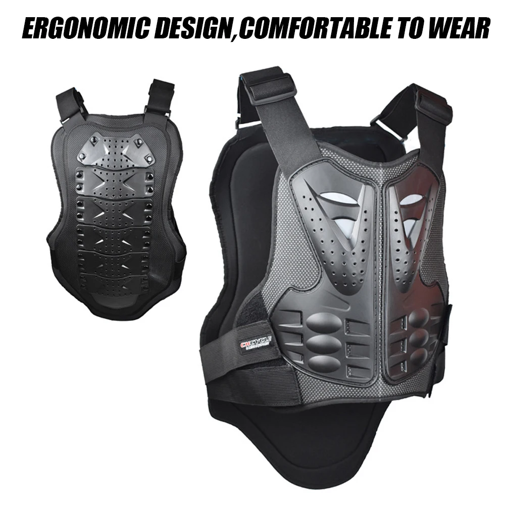 For Motocross Skiing Skating Chest Back Protection Vest Motorcycle Dirt Bike Body Armor Protective Gear Outdoor Driving Adult