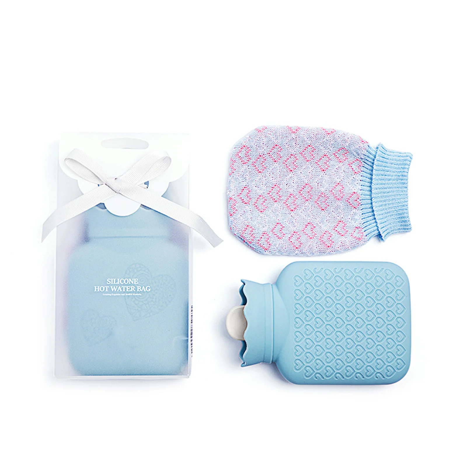 

Lovely Silicone Hot Water Bottle Leakproof Warm Water Bag For Women Girls