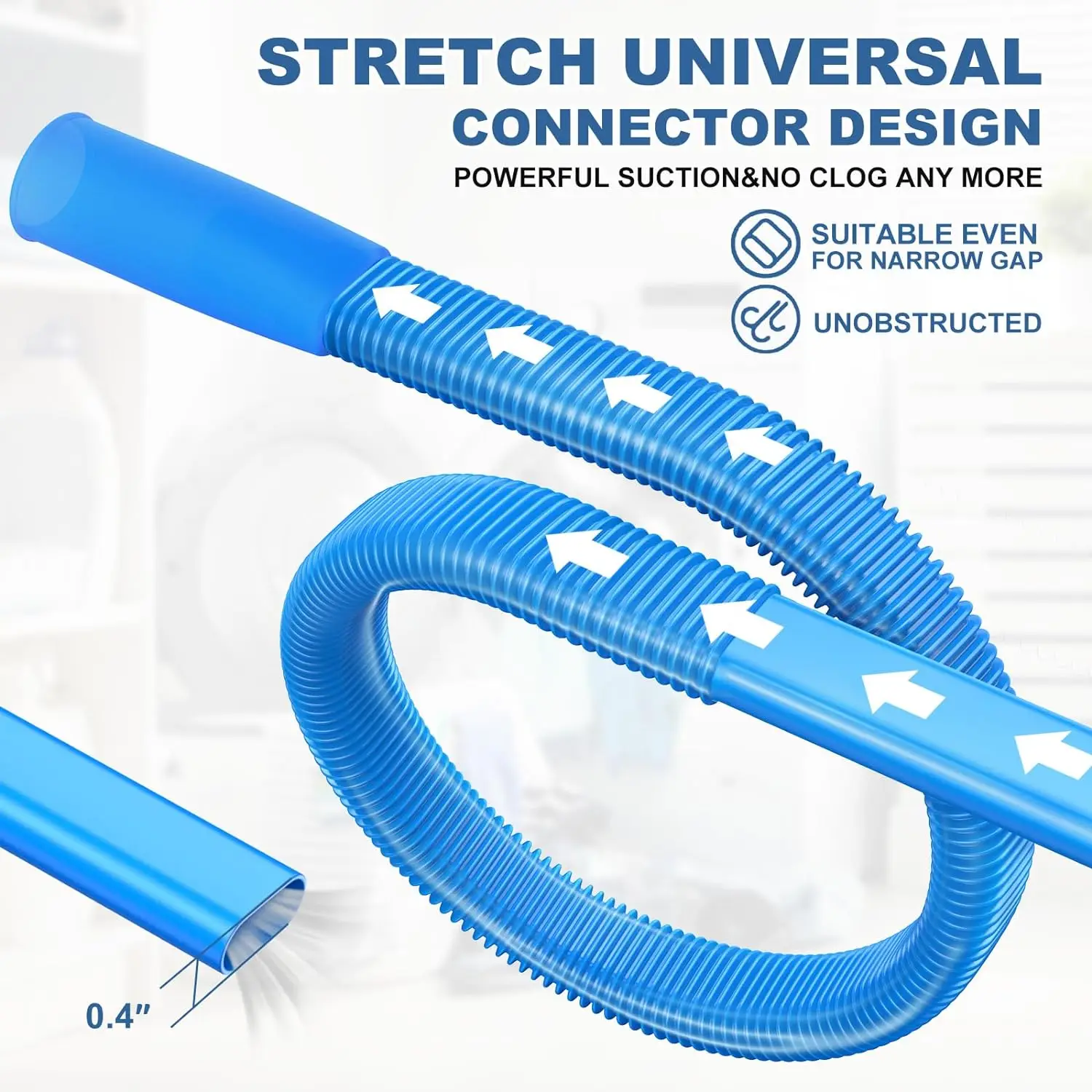 Dryer Vent Cleaner Kit Dryer Lint Vacuum Attachment with Stretch Universal Connector Tool Vacuum Hose Lint Remover 80cm/31.5 In