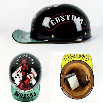 Motorcycle Helmet Men Retro Moto Helmets Half Face Baseball Cap Personality Capacete De Moto DOT Certification Cycling Helmet 1