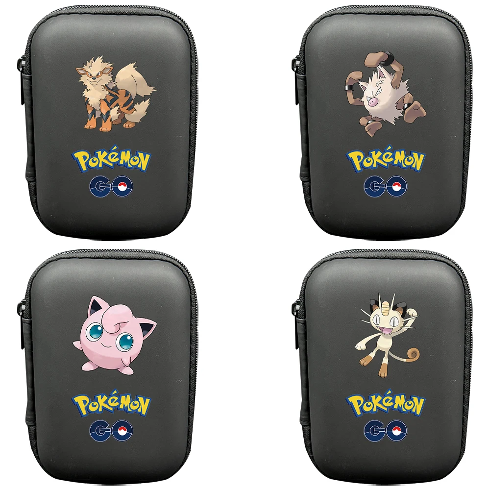 

Pokemon Anime Black Storage Box Card Protector Holder Pikachu Jigglypuff Meowth Magikarp Trainer Card Protector Toys Kids Gifts