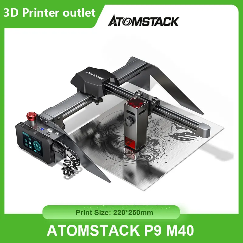 ATOMSTACK P9 M40 Desktop DIY CNC Engraver Laser Engraving Cutting Machine with 220x250mm Engraving Area 5.5W Ultra-Fine Laser