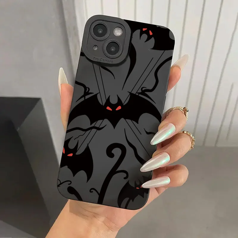Bat Print Silicone Phone Case - Stylish and Durable Protective Cover