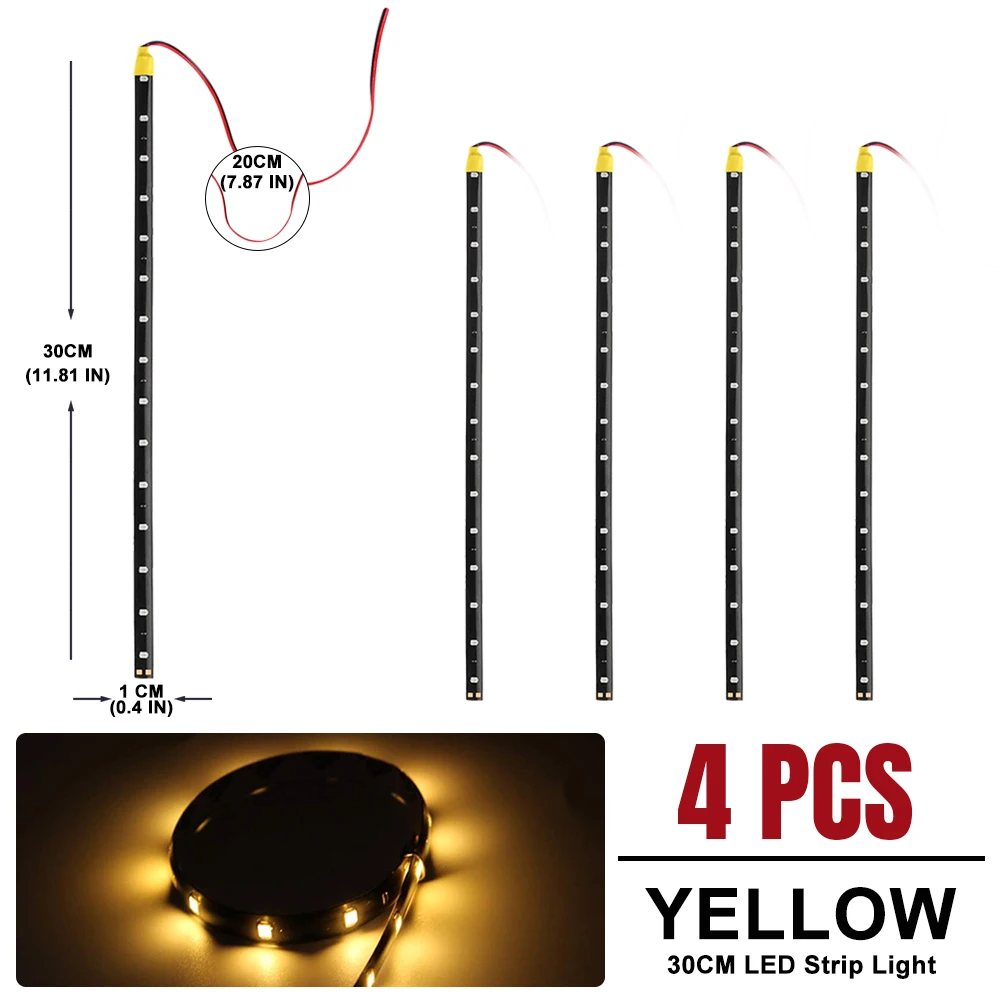 ตัวเลือกสินค้า แถบไฟ LED ตกแต่งภายในรถ 15 ดวง สีแดง 30 ซม.