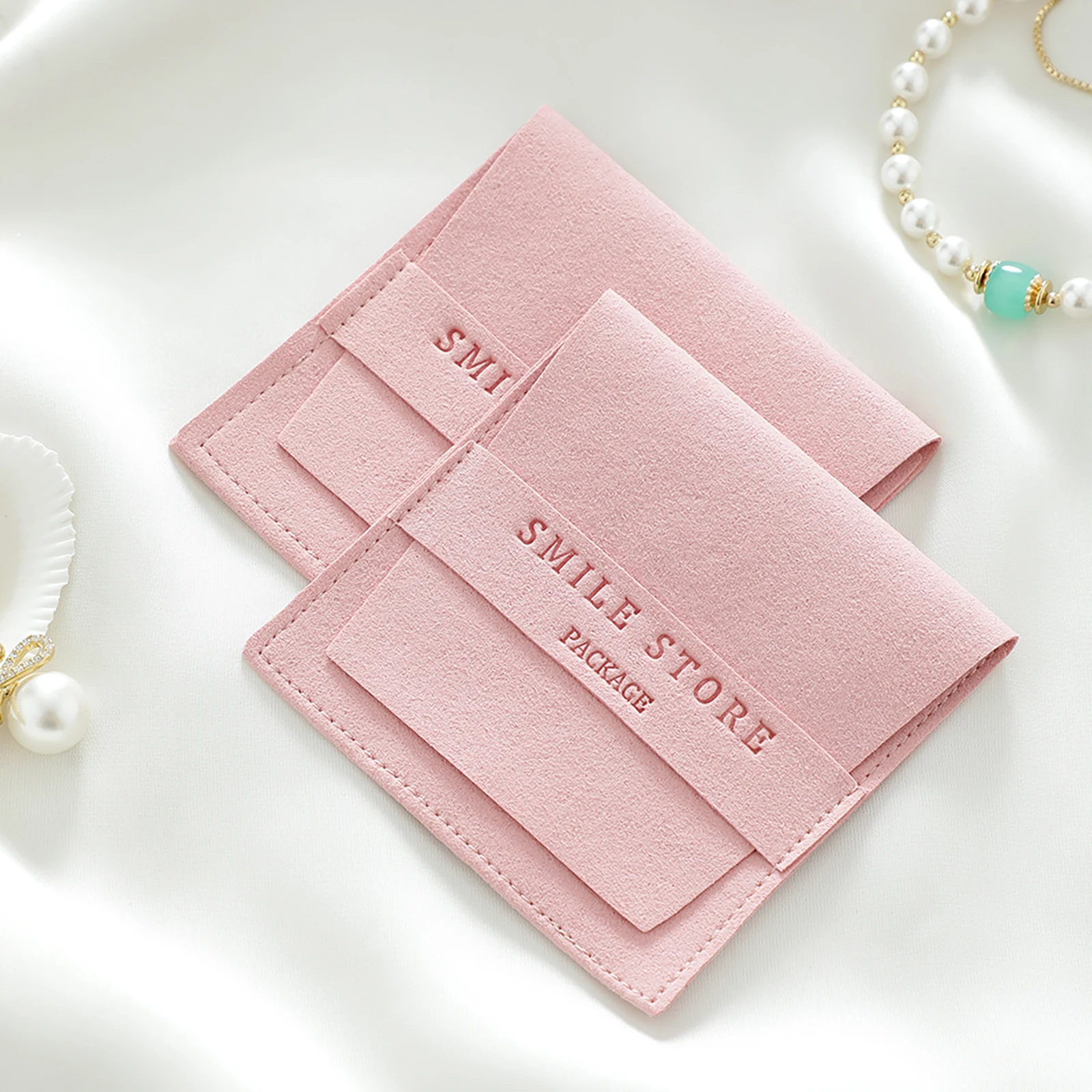 50/100pcs Custom Logo Microfiber Jewelry Packaging Gift Bags Envelope Velvet Jewelry Pouch Necklace Ring Gift Pouches Wholesale 8 S6d794a7fbcc745af981183c61fd2037az