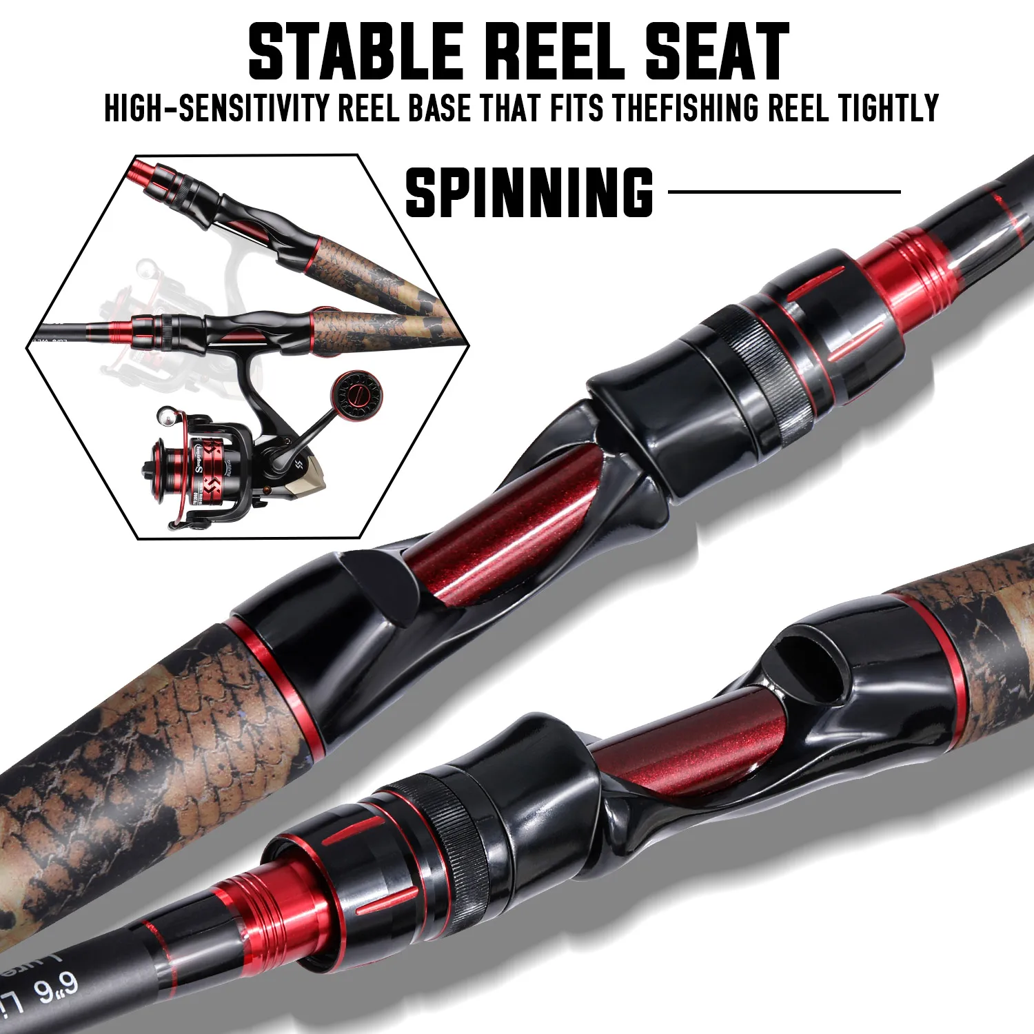 Sougayilang Fishing Rod 1.8/2.1m Ultralight Carbon Fiber Spinning And