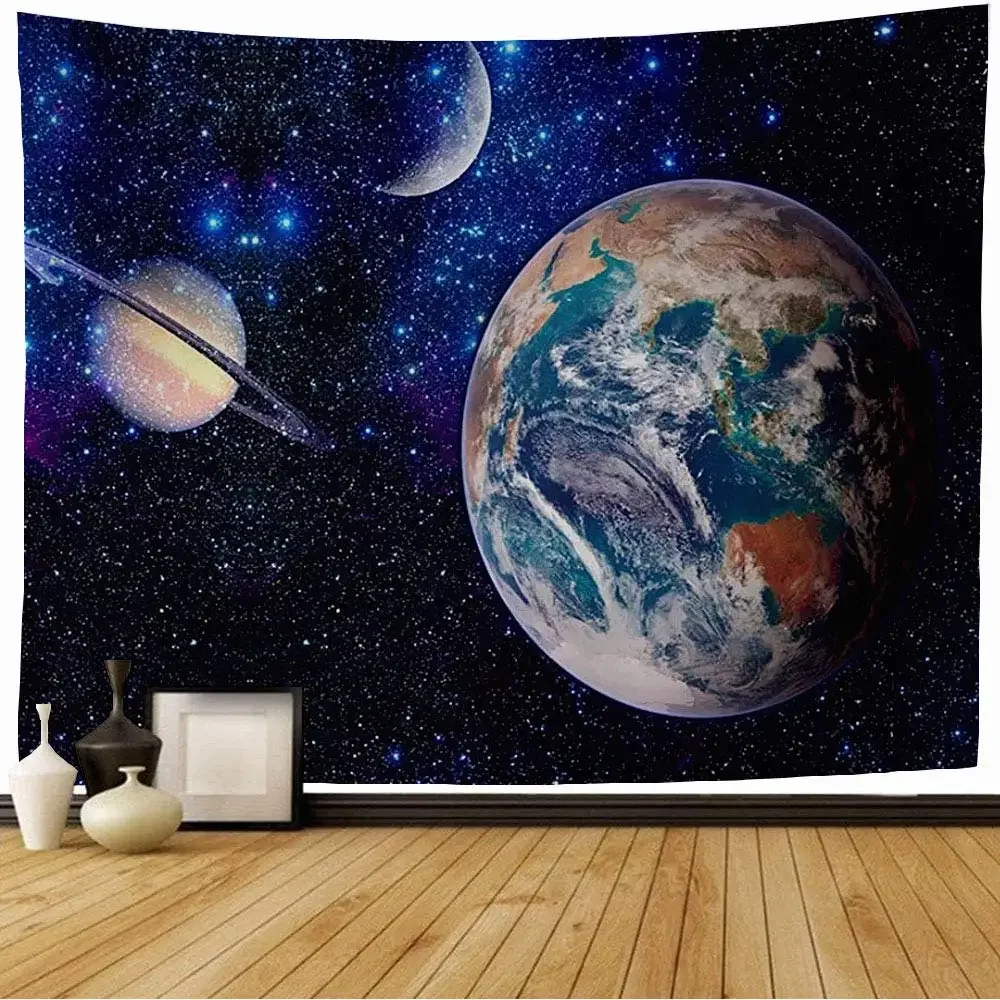 Outer Space Planet Tapestry Abstract Science Fiction Galaxy Tapestry Wall Hanging Art for Bedroom Living Room Dorm Decor