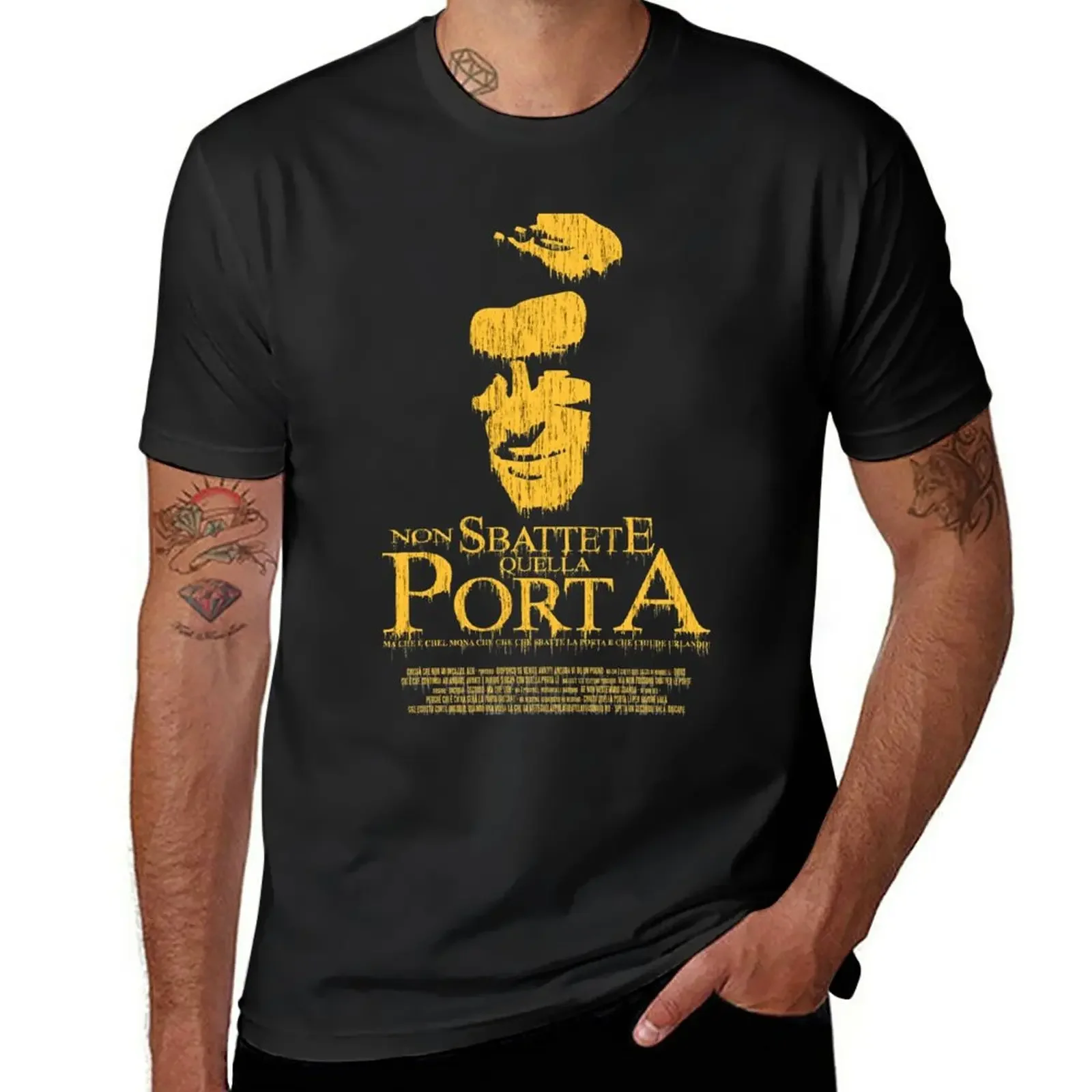 

Non Sbattete Quella Porta - Germano Mosconi T-Shirt blacks summer tops korean fashion Men's t shirts
