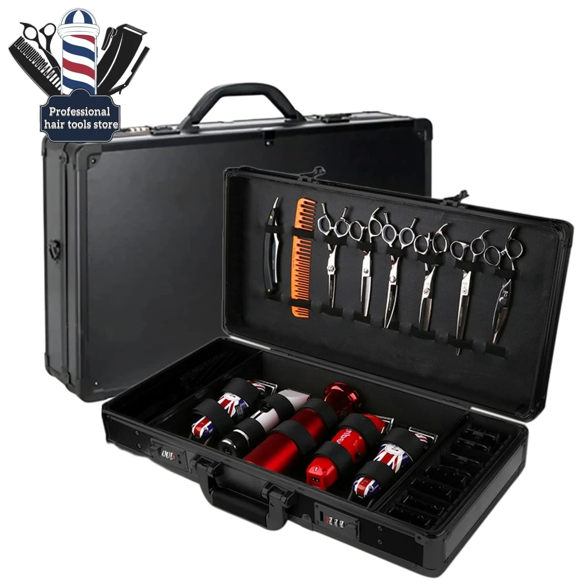 BarberAluminumCaseProfessionalHairdressingToolboxLargeCapacity