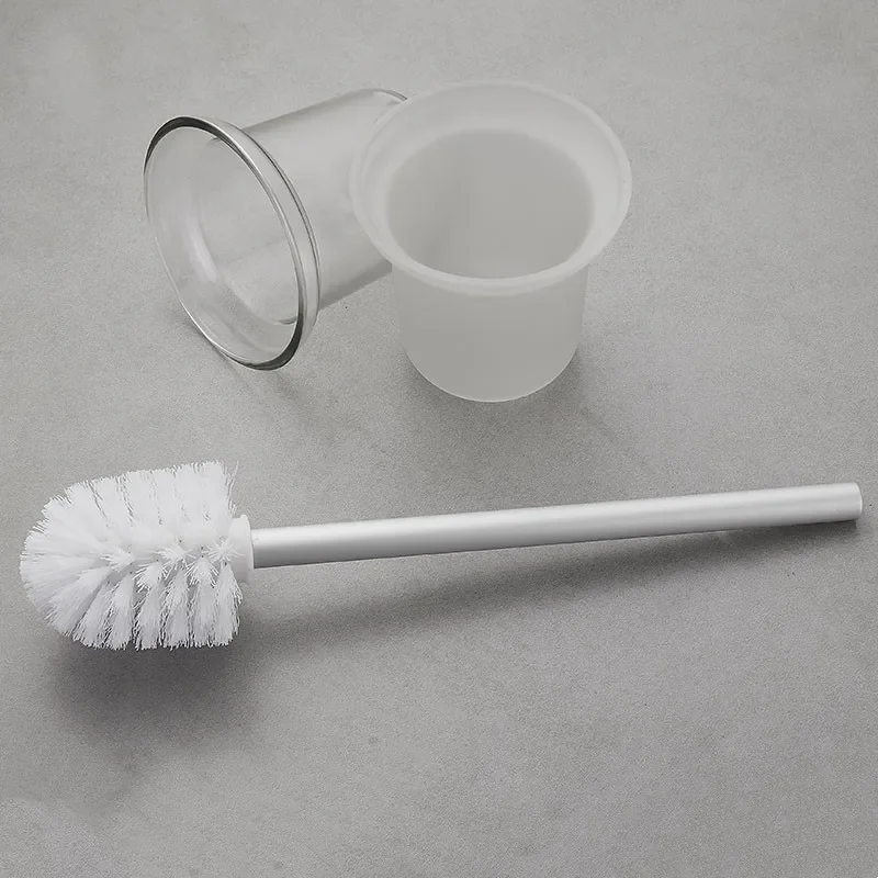 Toilet Set Accessories Stainless Steel Handle Toilet Brush Cup Universal Replacement Brush Head Bathroom Cleaning Tool