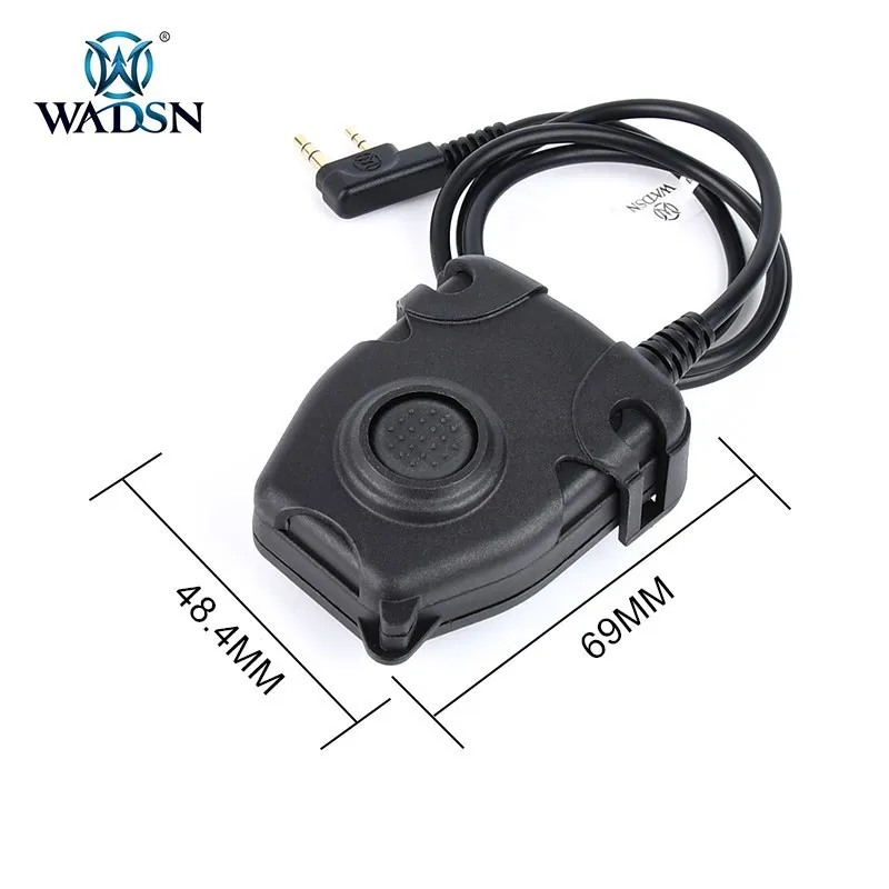 Wadsn Comtact Headset Tactical PTT for BaoFeng Walkie Talkie Motorola Kenwood Icom Midland Radio for Wargame