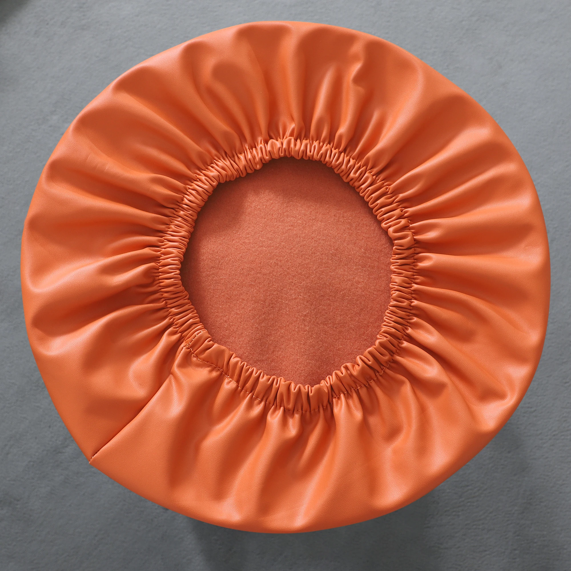 Waterproof PU Leather Round Bar Stool Slipcover with Elastic Bands