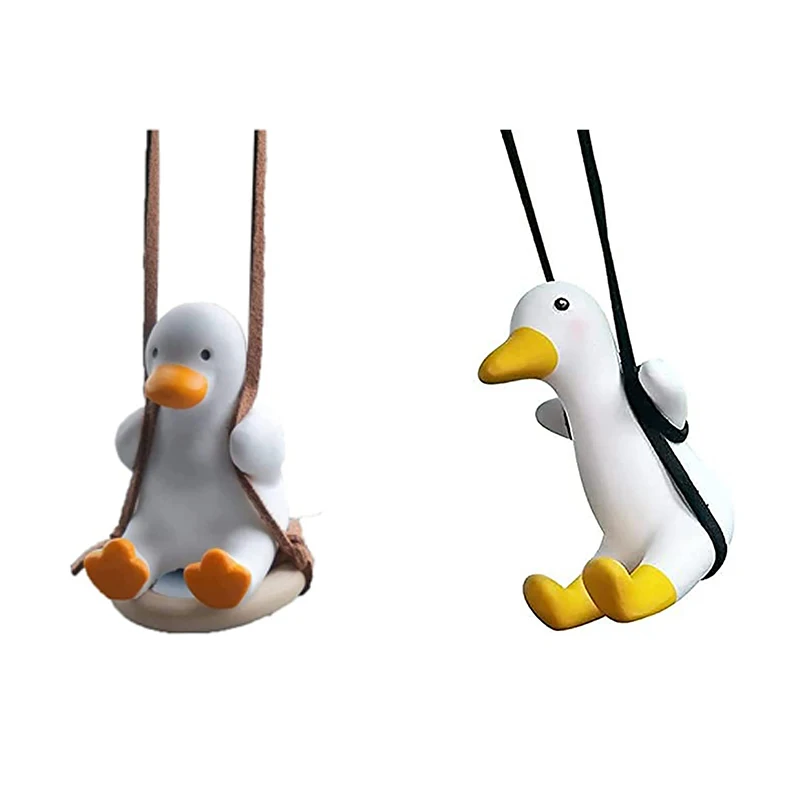 AFBC Swinging Duck Hanging Ornament, Cute Swing Duck On Car Rear View Mirror Pendant, Swing Duck
