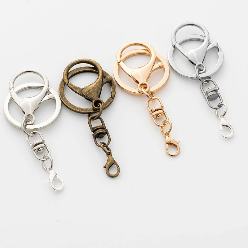 5pcs 랍스터 트리거 회전 랍스터 걸쇠 클립 후크 DIY 키 홀더 키 체인 열쇠 고리 쥬얼리 공예 만들기에 대 한 플랫 분할 반지