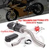 Fire Torch Moto Muffler Slip-On For TRIUMPH DAYTONA 675 2006 - 2012 Full Motorcycle Exhaust System Escape Link Pipe Carbon Fiber