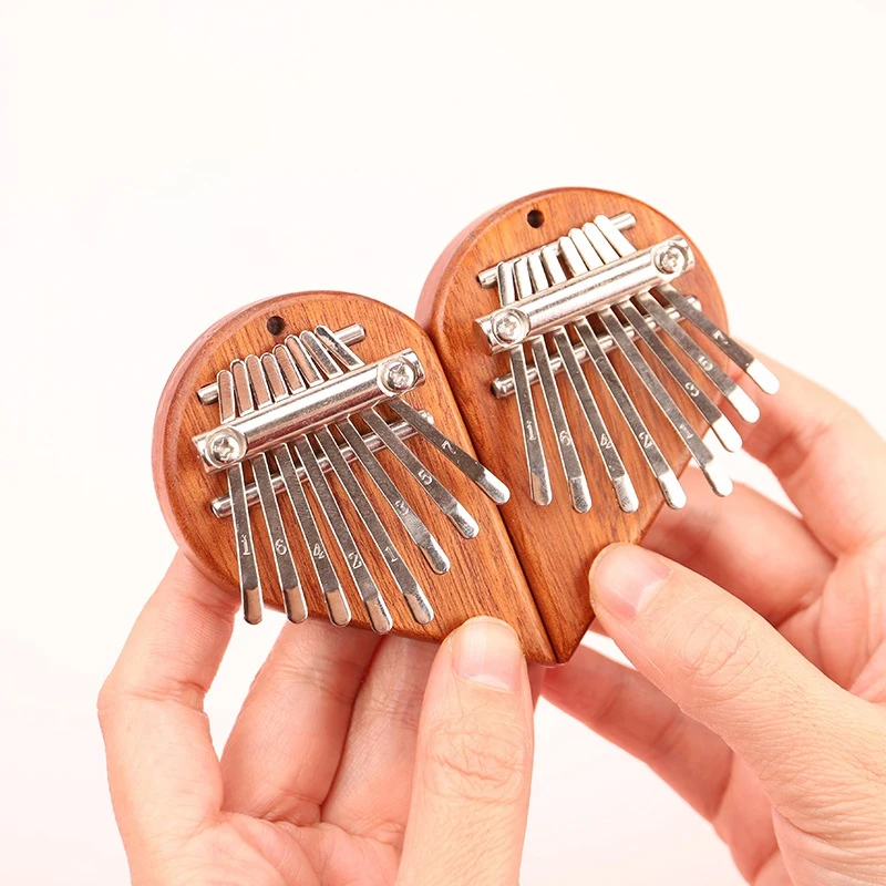 Mini Kalimba 8 Key Exquisite Finger Thumb Piano,Gift For Beginners Music Lovers Players,Cute Pendant Claw Easy Install