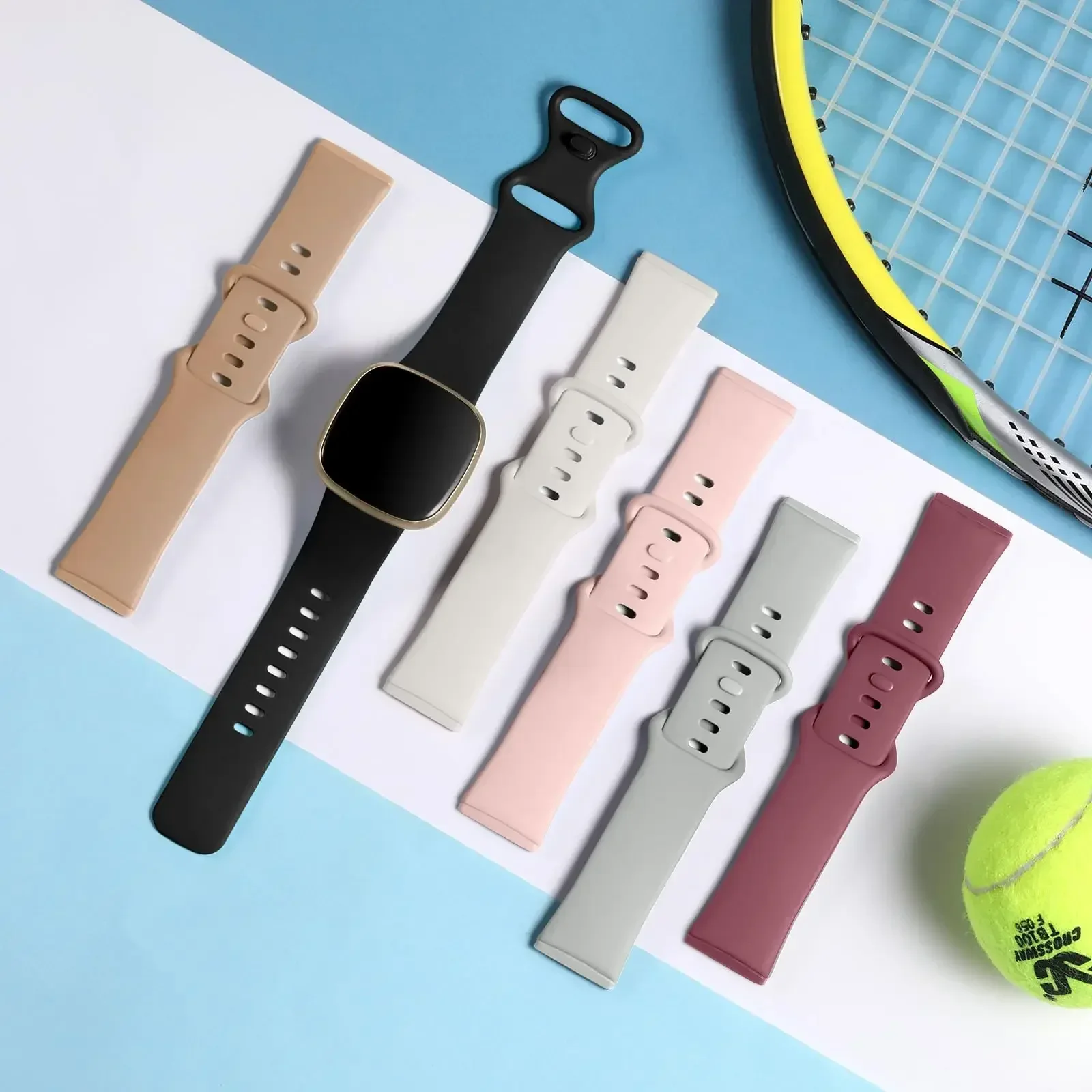 Silicone Sport Strap for Fitbit Versa and Sense - Soft Smartwatch Band Accessory