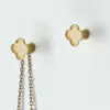 Solid Brass Four-leaf Clover Wall Mounted Coat Hooks Home Decorative Hallway Bags Keys Clothes Hangers Bathroom Towel Hook 4