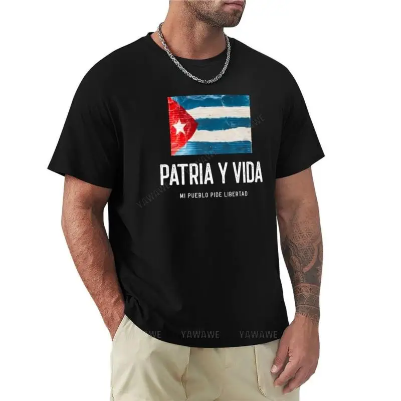 

PATRIA Y VIDA - MI Куба ПИД LIBERTAD футболка размера плюс топы мужская одежда для хиппи облегающие футболки для мужчин