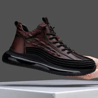 2024 Autumn Alligator pattern Men Sneakers Lace Up Casual Platform Vulcanized Shoes Male Anti-slip Running  Zapatillas Hombre 2