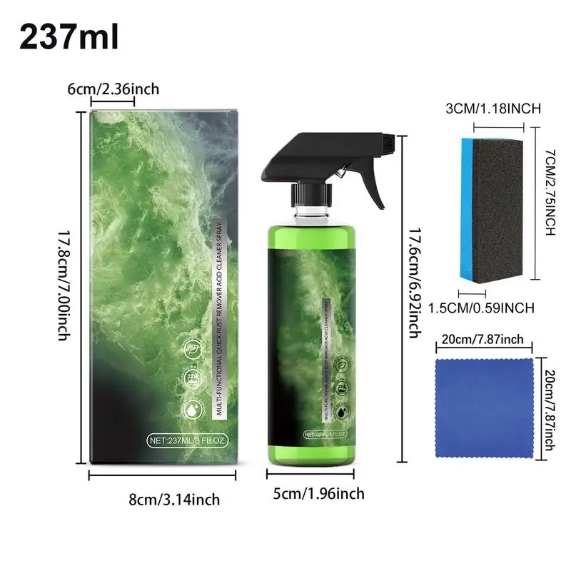 Multi-Purpose Rust Remover 237ml Auto Rust Dissolver Spray Car Supplies Car Removal Spray For SUV RV Body Chassis And