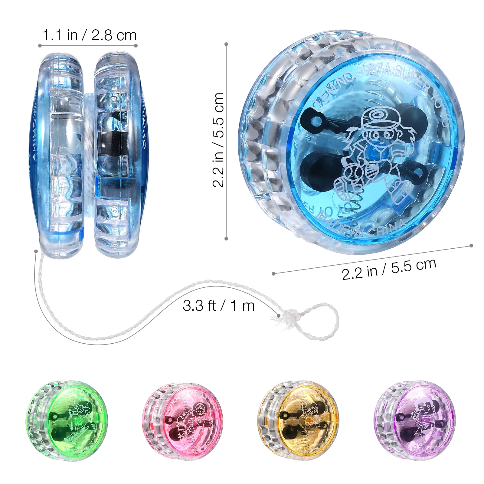 5pcs Luminous Yoyo Ball Responsive Classic LED Light Flashing Yo Yo Balls Toys Party Favors Children Gifts