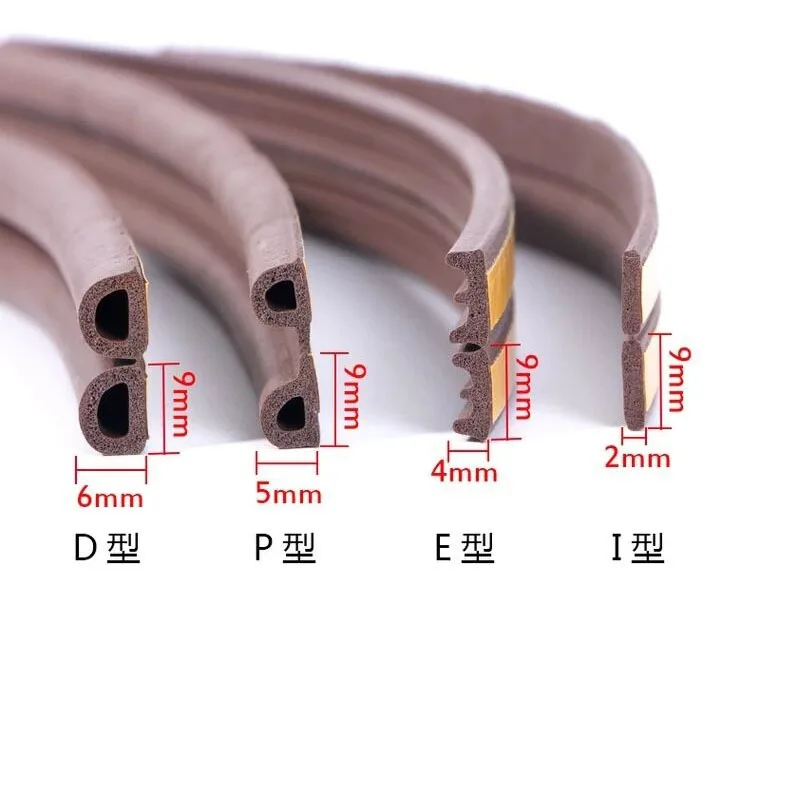 2 Meters Self-adhesive Door and Window Sealing Strip Glass Window Anti-collision Rubber Strip Foam Sound Insulation