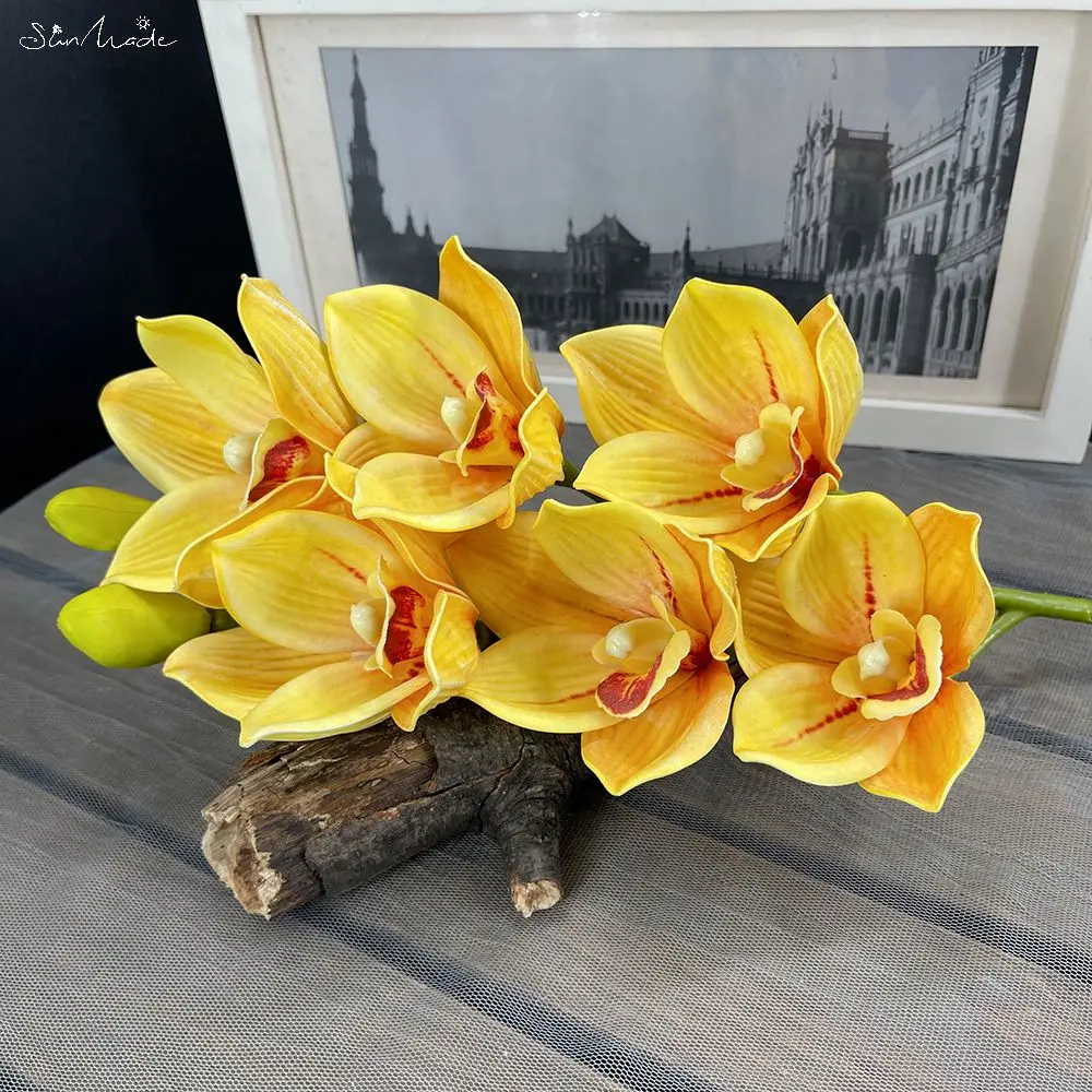 10 Stuks Kunstmatige Orchidee Gesimuleerde Orchidee Hoofd Nepbloemen Bruidsslinger Corsage Polsbloem Maken Doe-het-zelf Bloem Zijden Bloem Bloemhoofd voor Bruiloft Bruidskrans
