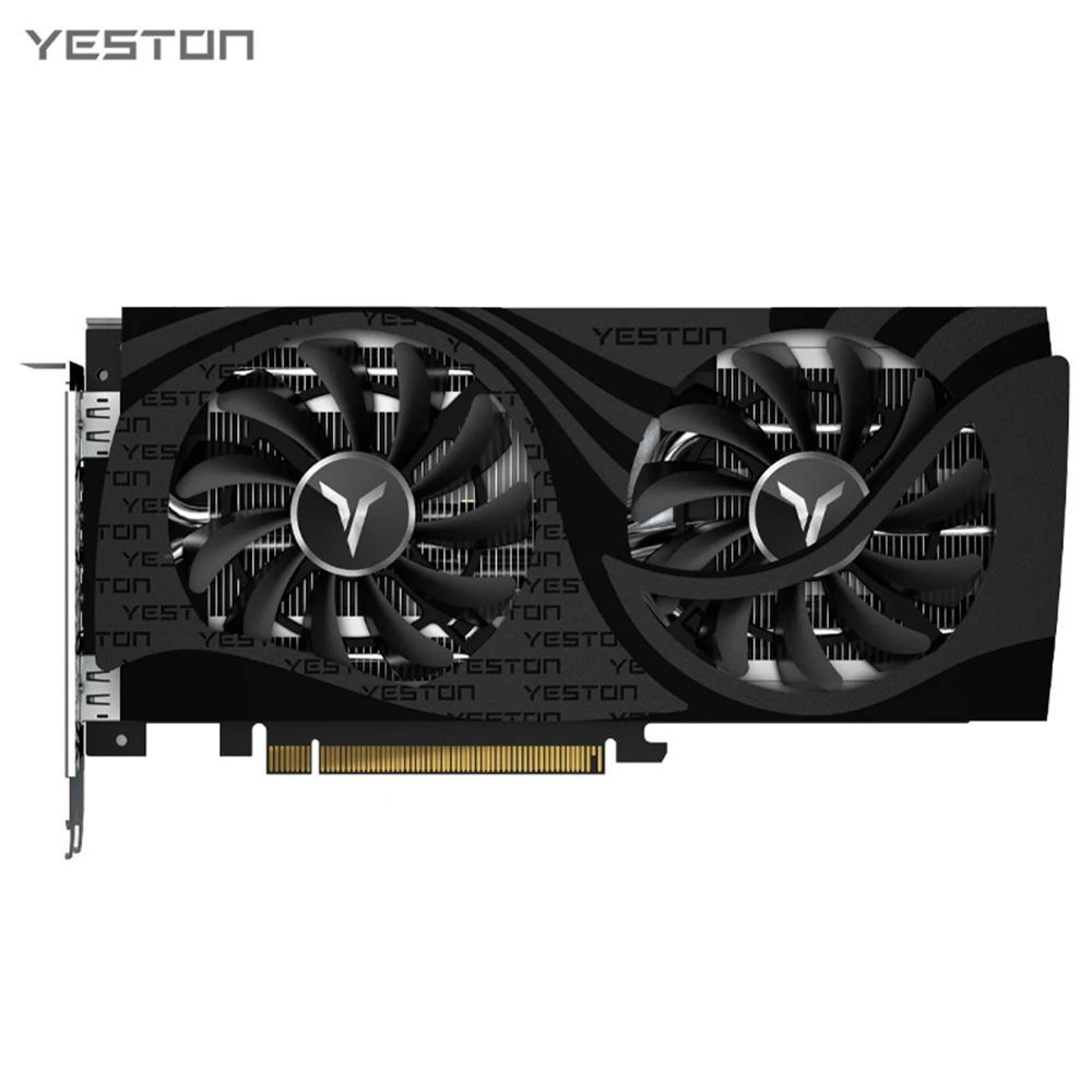 best graphics card for gaming pc Yeston RX6500XT-4G D6 GAEA Gaming Graphics Card 4G/64bit/GDDR6 Memory 2 Large Size Cooling Fans Metal Backplate DP+HD Ports best graphics card for pc