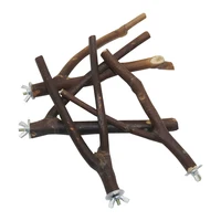1 Pc Pet Bird Tree Fork Stand 15cm Parrot Log Branch Stand Bird Toy Hamster Small Animal Perch Bird Stand Natural Accessories 2