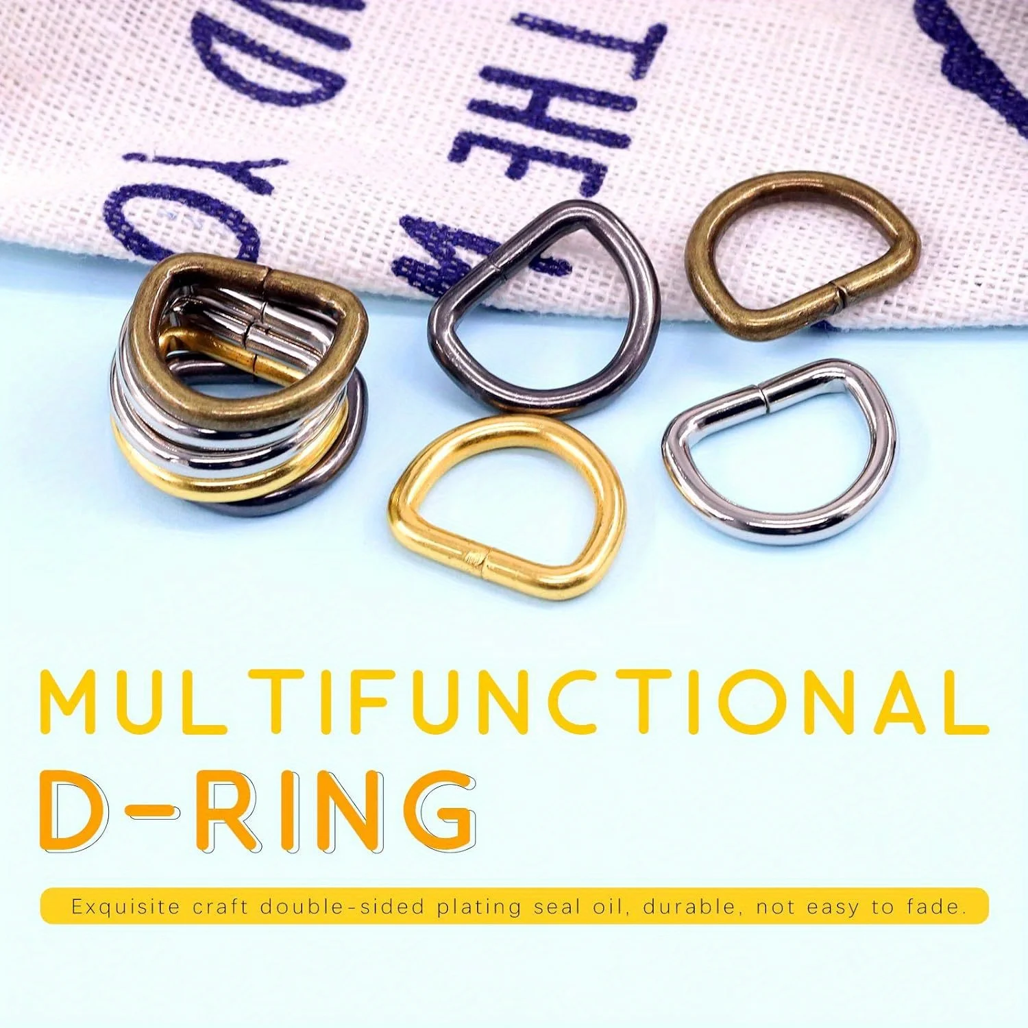 10pcs Metal D Ring Strong Webbing Dee Ring Buckle for Bag Strap Belt Purse DIY Bag Accessories
