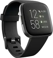 Fitbit Versa 2 Health and Fitness Smartwatch with Heart Rate, Music, Alexa Built-In, Sleep and Swim Tracking, Black/Carbon 2