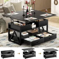40" Lift Top Coffee Table,4 in 1 Multi-Function Lift Coffee Tables with Storage Drawers and Hidden Compartmen 1
