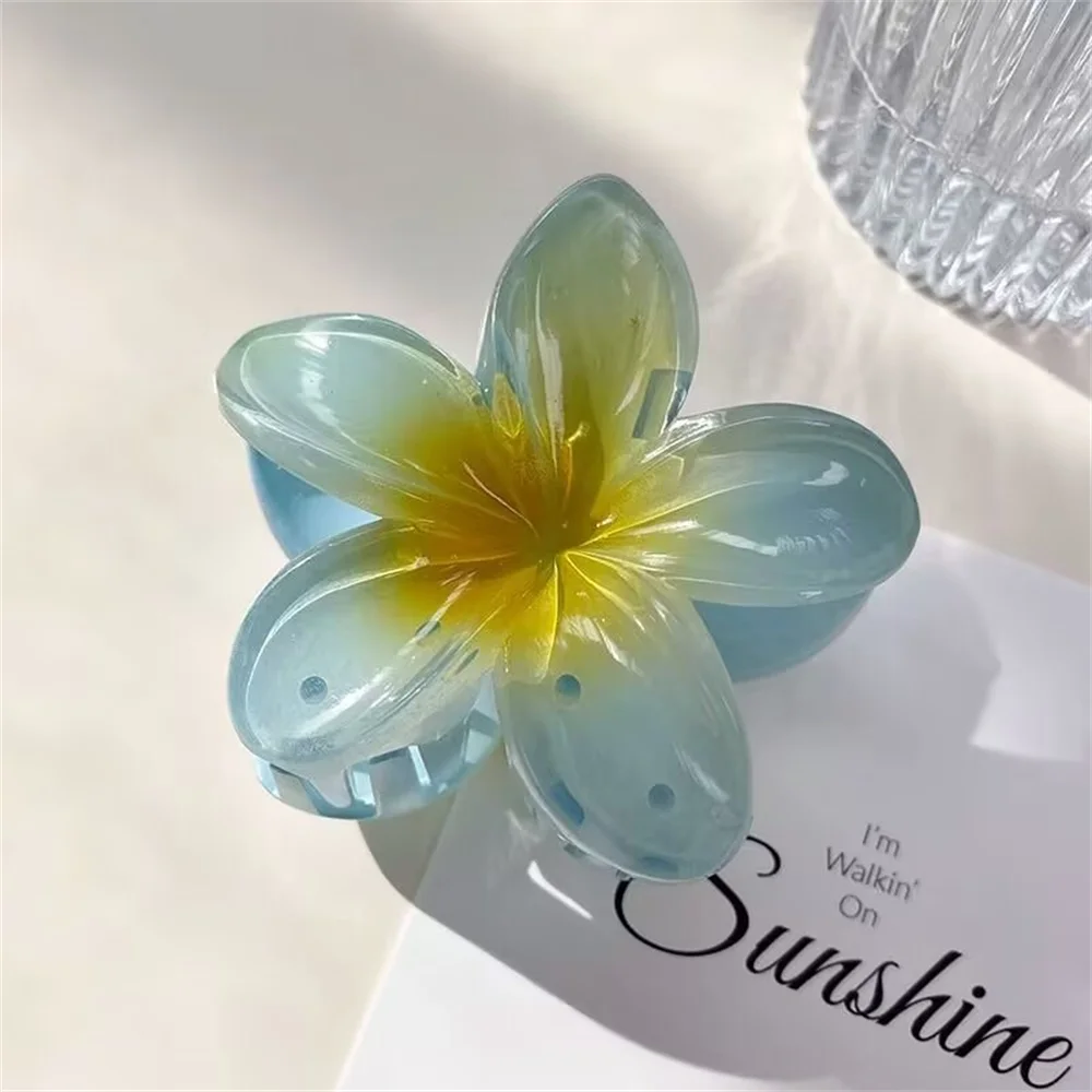 1/2/3PCS Summer Gradient Flower Acrylic Hair Clip For Women Sweet Ponytail Hair Claw Shark Hairpin Barrettes Hair