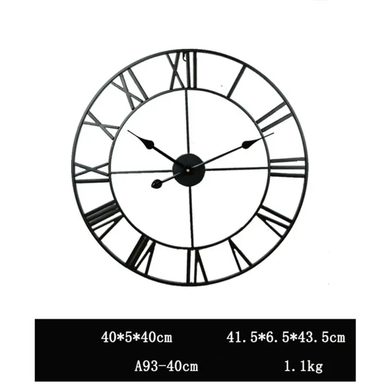 Iron Silent Wall Clock Simple Wall Clock Decor Home Decorative Wall Clock Living Room Wall Clock (Golden Embryo Golden Stitches)