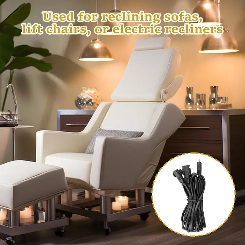 Cable Reclinable Eléctrico - Cable De Extensión Reclinable Duradero | Cable Reclinable Negro De 78,7 Pulgadas Para Dormitorio Y Estudio | Cable Reclinable Largo Para Muebles Del Hogar | Usos Esenciale