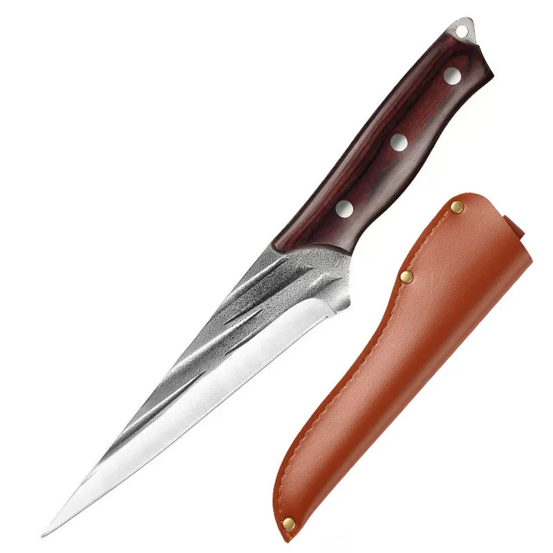 Forged Kitchen Knife Meat Cleaver High Carbon Clad Steel For Meat Fish Fruit Vegetables Professional Butcher Boning Knife With Cover