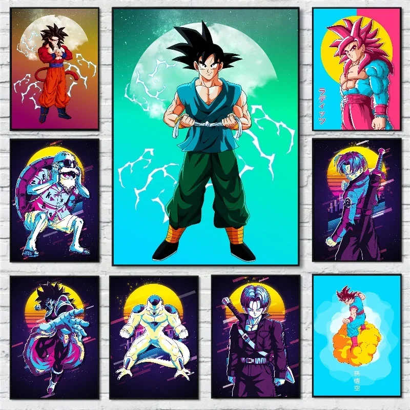 

Poster Classic Anime Picture Dragon Ball Z Goku Frieza Canvas Painting No Frame Home Decor for Living Room Boy Bedroom Wall Ar