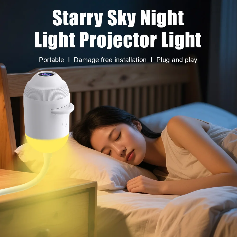 USB Starry Night Galaxy Projector Lamp for Romantic Atmosphere and Home Decor