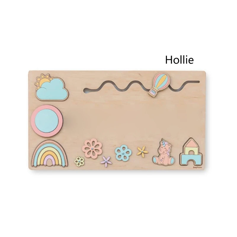 Wooden Puzzle for Toddler Name Puzzle Color Sorting Toy Learning Board Preschool Kids Educational Toy 4