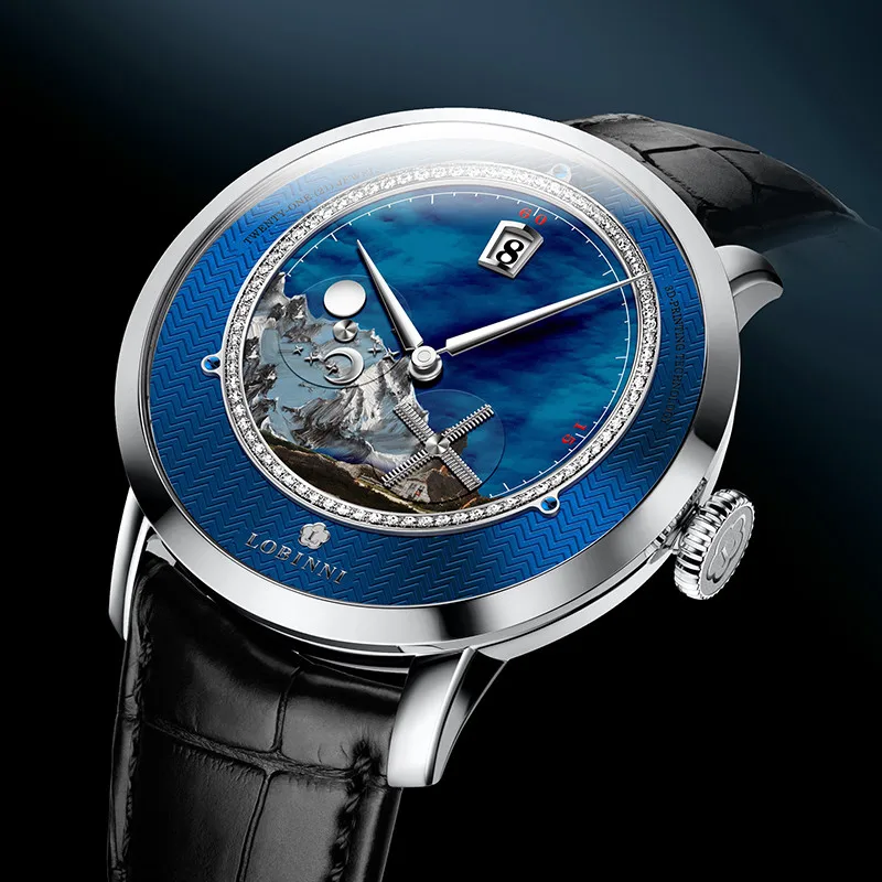 

Швейцарский роскошный бренд LOBINNI, Япония, MIYOTA 8219, автоматические механические мужские часы, Сапфировая водонепроницаемость, Φ L11723